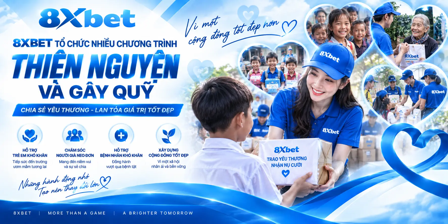 8XBET tổ chức nhiều chương trình thiện nguyện và gây quỹ